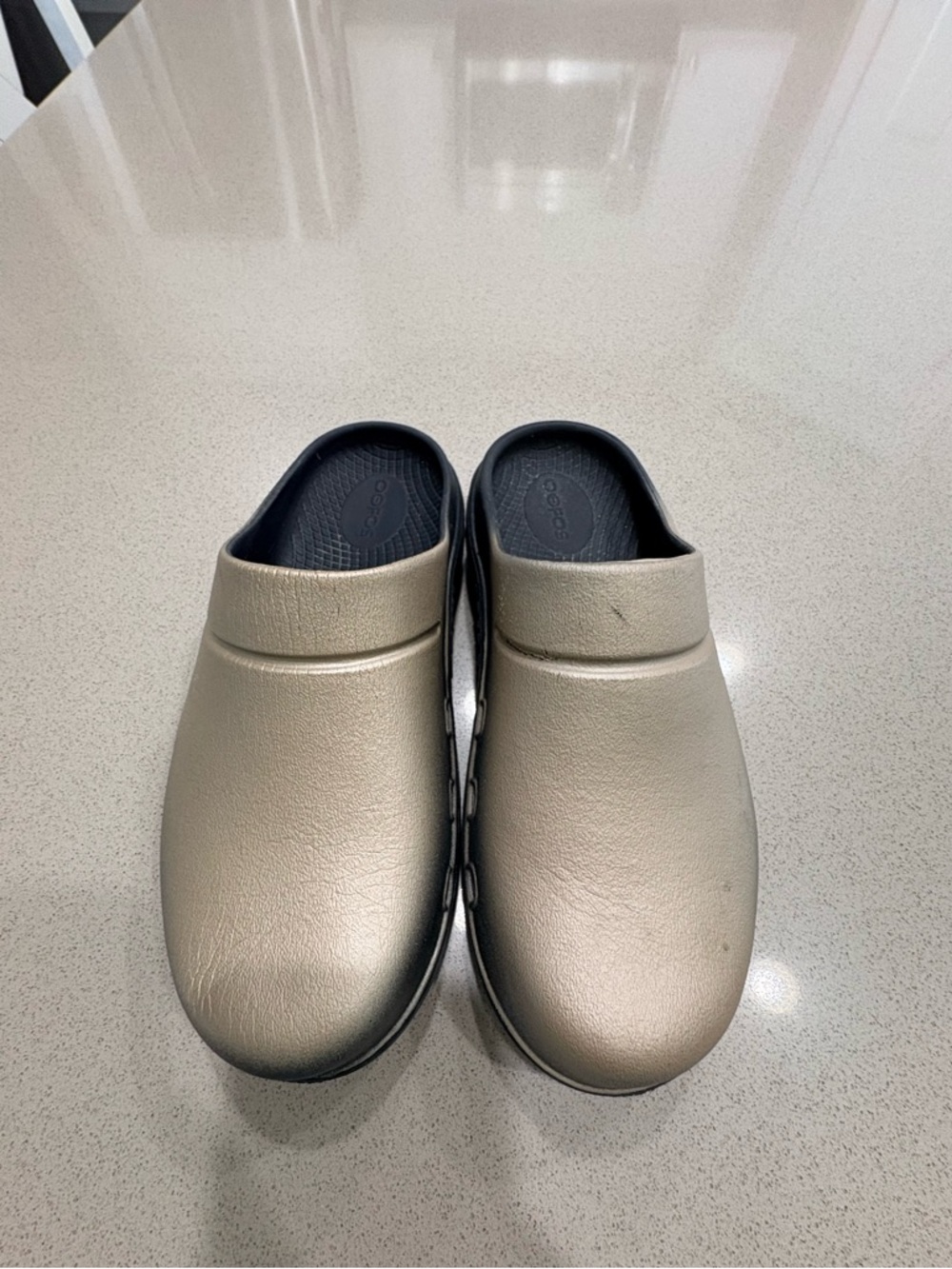 OOFOS Metallic Gold Clogs